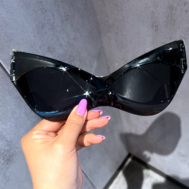 Luksuzne bling prevelike jednodijelne Y2K sunčane naočale Ženske 2023 Brand Big Frame Goggle Sunčane naočale Ženske Muške Sjenila za zrcala