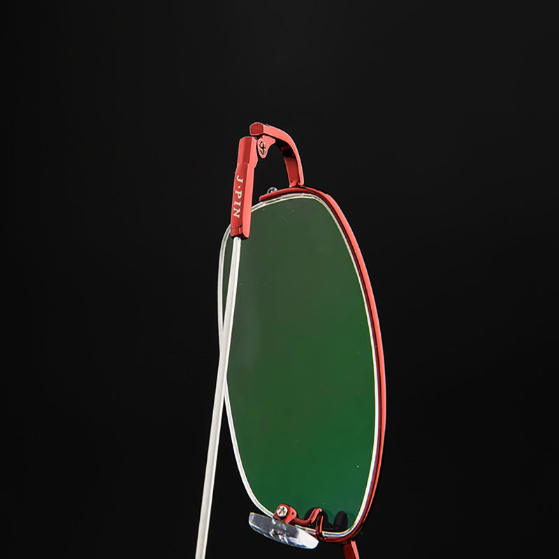 Дамска метална рамка за очила с половин рамка Титаниева рамка за очила