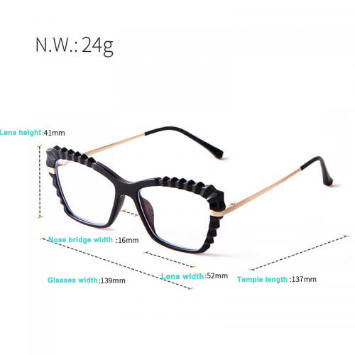 Retro veliki okvir Crveni šik leptir naočale Metalne osobnosti Debele naočale 2021 Nove modne naočale protiv plave svjetlosti Ženske Y6