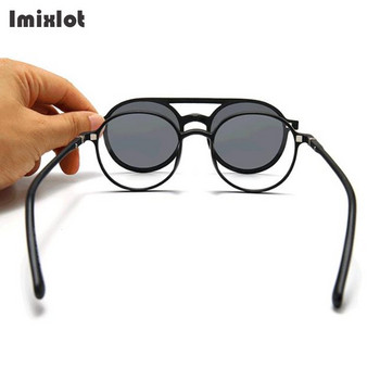 6 бр./компл. Винтидж кръгли поляризирани слънчеви очила с щипка за мъже, жени, магнитни щипки, очила, очила, оптична рамка, очила за нощно виждане