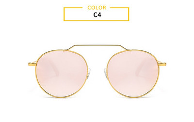 Ochelari de soare rotunzi de epocă pentru femei, ochelari de soare cu oglindă, cu rame din aliaj, de marcă de lux, 2020, negru, supradimensionați