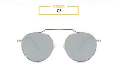 Ochelari de soare rotunzi de epocă pentru femei, ochelari de soare cu oglindă, cu rame din aliaj, de marcă de lux, 2020, negru, supradimensionați