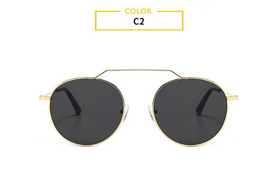 Ochelari de soare rotunzi de epocă pentru femei, ochelari de soare cu oglindă, cu rame din aliaj, de marcă de lux, 2020, negru, supradimensionați