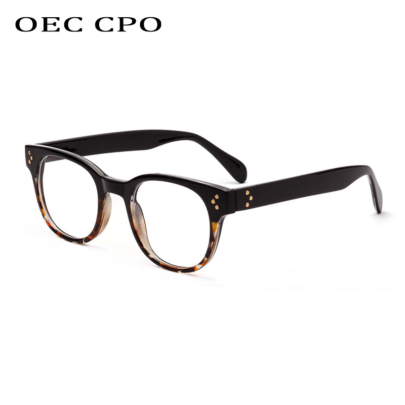 OEC CPO New Fashion Femei Ochelari Ramă Bărbați Ochelari de vedere negru leopard Rama Ochelari de epocă cu lentile clare Rama optică pentru ochelari