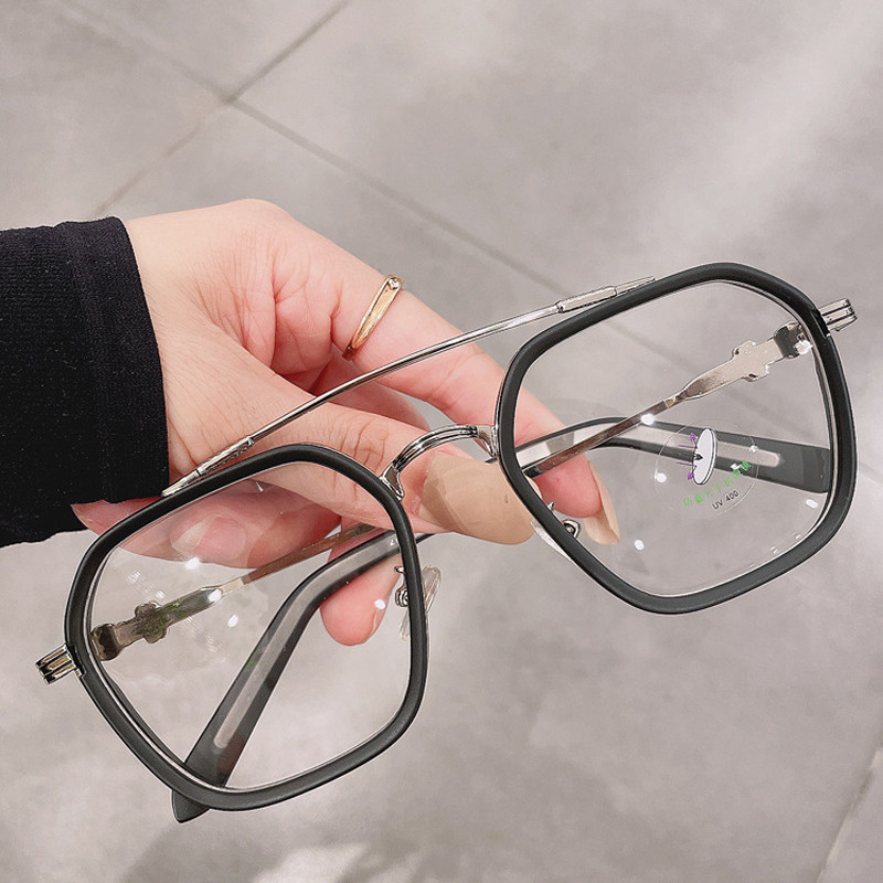 Ochelari de vedere de epocă cu dublu punte anti-lumină albastră pentru femei, nou brand, lentile clare, computer, ochelari de miopie, rame, bărbați, nuanțe pătrate