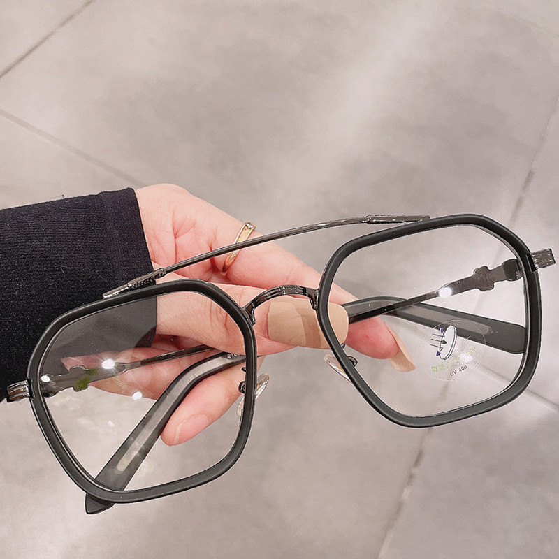 Ochelari de vedere de epocă cu dublu punte anti-lumină albastră pentru femei, nou brand, lentile clare, computer, ochelari de miopie, rame, bărbați, nuanțe pătrate