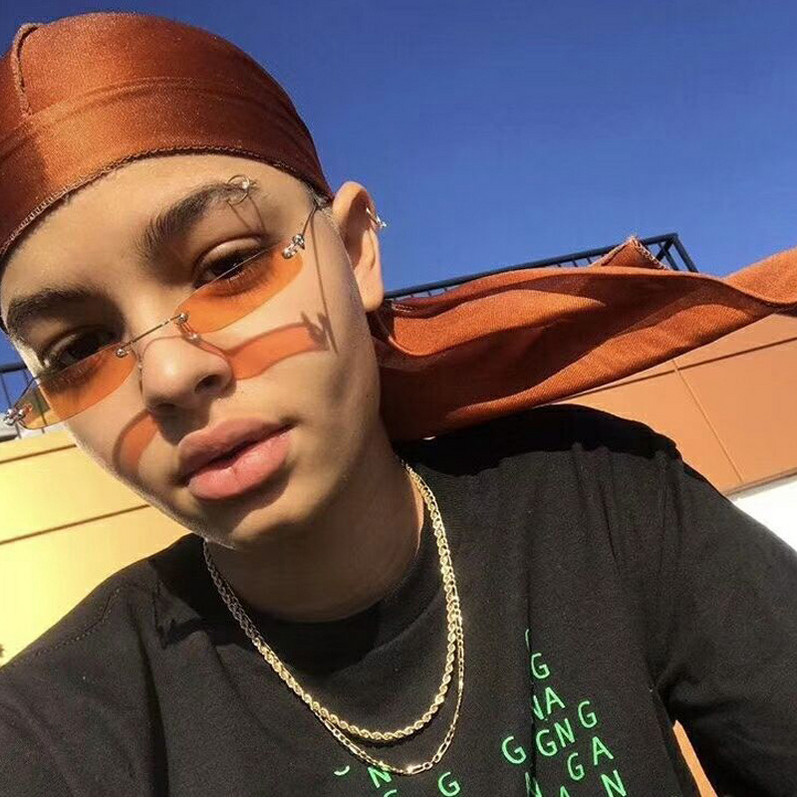 RunBird uske sunčane naočale za muškarce bez okvira ljeto 2018. Crveno plave crne pravokutne sunčane naočale za žene Malo lice Hot Selling 1534R