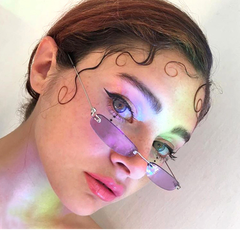 RunBird uske sunčane naočale za muškarce bez okvira ljeto 2018. Crveno plave crne pravokutne sunčane naočale za žene Malo lice Hot Selling 1534R