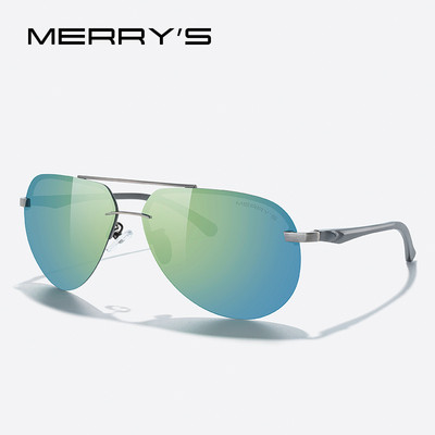 MERRYS DESIGN Classic Pilot polarizirane sunčane naočale za muškarce Žene Okvir bez okvira od aluminijske legure UV400 zaštita S8281N
