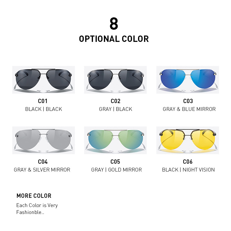 MERRYS DESIGN Classic Pilot polarizirane sunčane naočale za muškarce Žene Okvir bez okvira od aluminijske legure UV400 zaštita S8281N