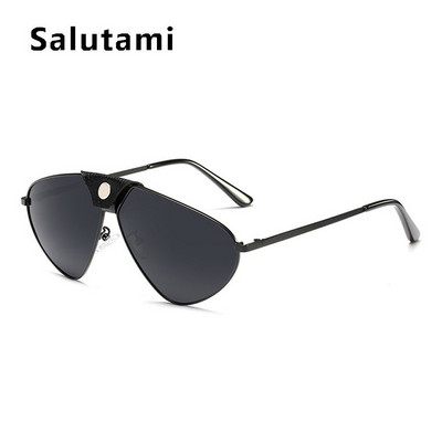 Polarizirane muške sunčane naočale 2022. Nova luksuzna marka Sunčane naočale s okvirom od pu kože Ženske vintage punk sunčane naočale s ogledalom Chic nijanse