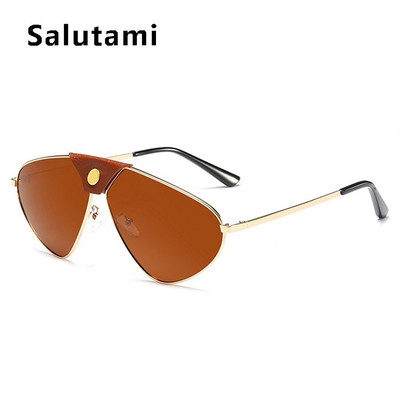 Polarizirane muške sunčane naočale 2022. Nova luksuzna marka Sunčane naočale s okvirom od pu kože Ženske vintage punk sunčane naočale s ogledalom Chic nijanse