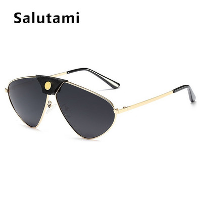 Polarizirane muške sunčane naočale 2022. Nova luksuzna marka Sunčane naočale s okvirom od pu kože Ženske vintage punk sunčane naočale s ogledalom Chic nijanse