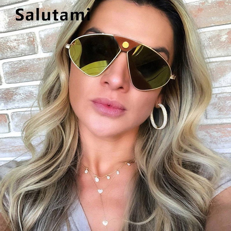 Polarizirane muške sunčane naočale 2022. Nova luksuzna marka Sunčane naočale s okvirom od pu kože Ženske vintage punk sunčane naočale s ogledalom Chic nijanse