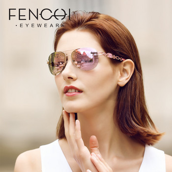 FENCHI Anti-Blue Pink White Luxury Pliot Γυναικεία γυαλιά ηλίου Zonnebril Dames Rose Gold Σκελετός Γυναικεία γυαλιά ηλίου Oculos Feminino