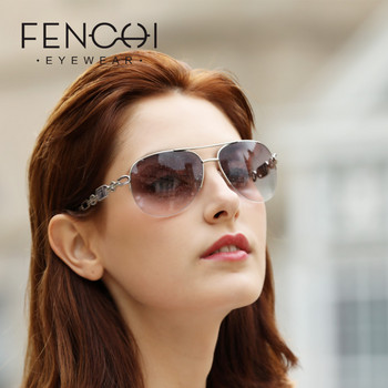 FENCHI Anti-Blue Pink White Luxury Pliot Γυναικεία γυαλιά ηλίου Zonnebril Dames Rose Gold Σκελετός Γυναικεία γυαλιά ηλίου Oculos Feminino