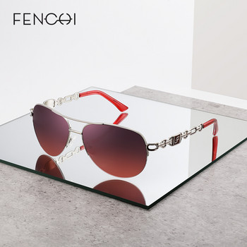 FENCHI Anti-Blue Pink White Luxury Pliot Γυναικεία γυαλιά ηλίου Zonnebril Dames Rose Gold Σκελετός Γυναικεία γυαλιά ηλίου Oculos Feminino