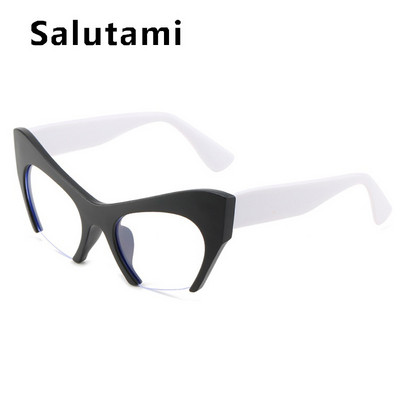 Vintage poluokvir Anti-blue Light naočale za žene Novi jedinstveni leopard print mačje oko okvir računalnih naočala ženske nijanse