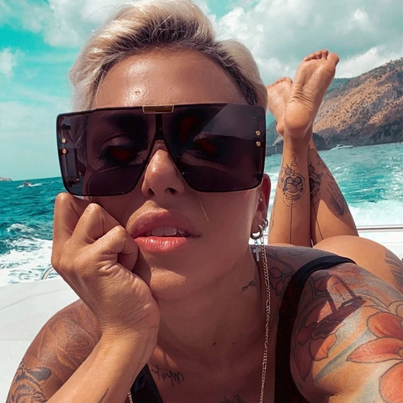Italia de lux eleganti ochelari de soare pătrați mari femei Shield Shadow Bărbați ochelari de designer de marcă supradimensionați Ochelari de soare zonnebril dames