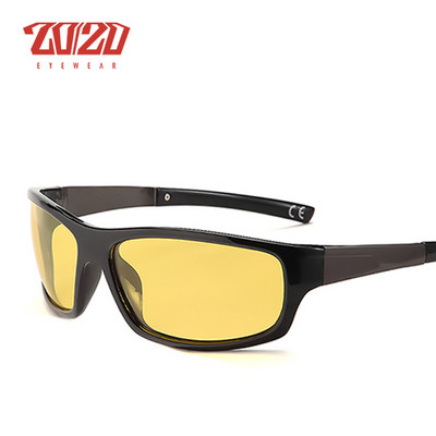 20/20 Ochelari de soare noi cu viziune nocturnă pentru bărbați, de designer de marcă, polarizați, pentru conducere de noapte, cu lumină îmbunătățită, ochelari anti-orbire PL295