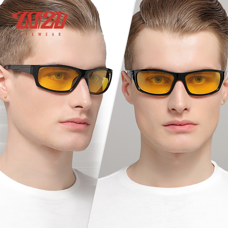 20/20 Ochelari de soare noi cu viziune nocturnă pentru bărbați, de designer de marcă, polarizați, pentru conducere de noapte, cu lumină îmbunătățită, ochelari anti-orbire PL295