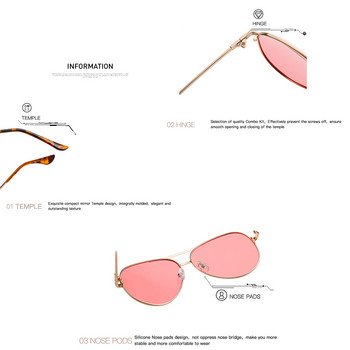 AEVOGUE Polarized Sunglasses Γυναικεία Pilot Ocean Color Pink Transperant Lens Driving Unisex Sunglasses UV400 AE0751