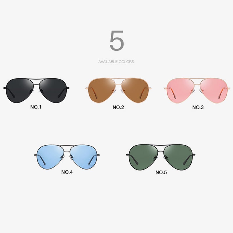 AEVOGUE Polarizirane sunčane naočale Ženske pilotske boje oceana ružičaste prozirne leće za vožnju uniseks sunčane naočale UV400 AE0751