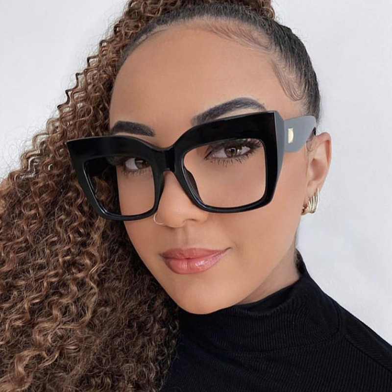 Új divatos vintage nagy keretes macskaszem optikai szemüvegek női tervező optikai számítógépes szemüvegek női szemüvegek