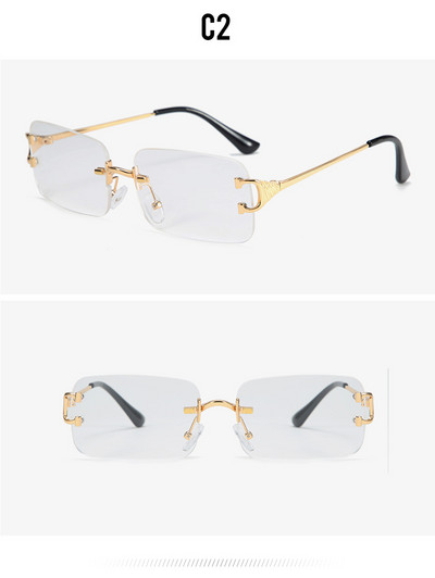 2021 uus moodne retrovärv UV400 Punk ääristeta päikeseprillid meeste kandilised ääristeta päikeseprillid gradientprillid mood prillid