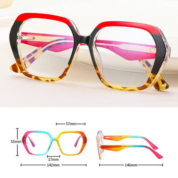 Модни дамски квадратни рамки за очила Винтидж извънгабаритни очила против синя светлина Дамски прозрачни оптични очила за очила