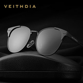 VEITHDIA Ochelari de soare unisex retro, marcă din aluminiu, lentile polarizate, accesorii pentru ochelari de epocă, ochelari de soare, ochelari pentru bărbați, femei, 6109