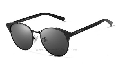 VEITHDIA Ochelari de soare unisex retro, marcă din aluminiu, lentile polarizate, accesorii pentru ochelari de epocă, ochelari de soare, ochelari pentru bărbați, femei, 6109