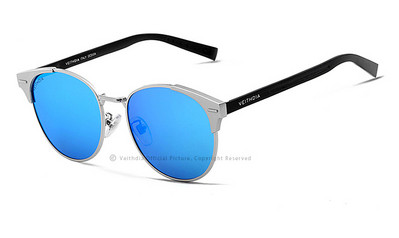 VEITHDIA Ochelari de soare unisex retro, marcă din aluminiu, lentile polarizate, accesorii pentru ochelari de epocă, ochelari de soare, ochelari pentru bărbați, femei, 6109