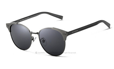 VEITHDIA Ochelari de soare unisex retro, marcă din aluminiu, lentile polarizate, accesorii pentru ochelari de epocă, ochelari de soare, ochelari pentru bărbați, femei, 6109