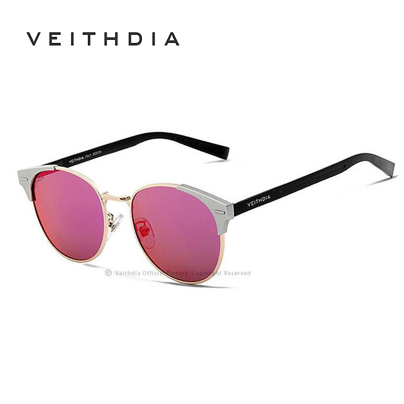 VEITHDIA Ochelari de soare unisex retro, marcă din aluminiu, lentile polarizate, accesorii pentru ochelari de epocă, ochelari de soare, ochelari pentru bărbați, femei, 6109