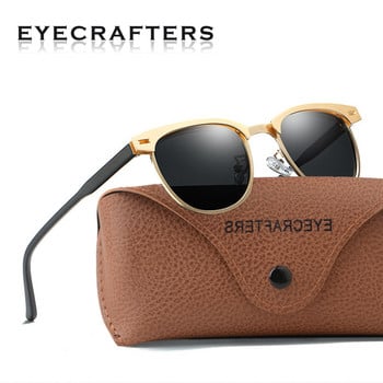 EYECRAFTERS 2020 Мъжки очила Ретро поляризирани слънчеви очила Vintage Alloy Fashion Driving UV400 Mirrored Sunglasses Eyewear HD