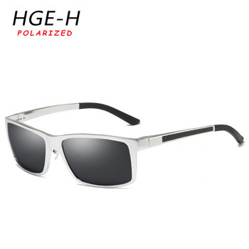 HGR-H Алуминиеви магнезиеви поляризирани слънчеви очила Мъжки висококачествени пролетни панти с квадратни слънчеви очила Мъжки леки Gafas KD173