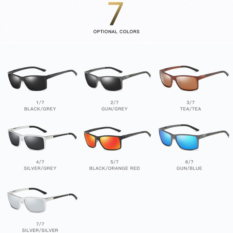 HGR-H sunčane naočale s aluminijskom i magnezijevom polarizacijom, muške visokokvalitetne četvrtaste sunčane naočale s proljetnim šarkama, muške lagane gafas KD173