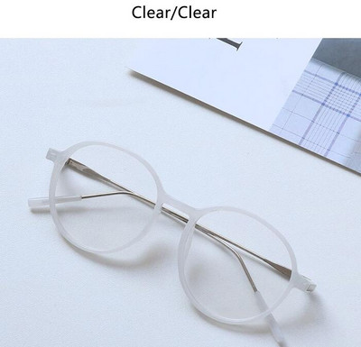Oranžid läbipaistvad ümmargused prillid Läbipaistva objektiiviga õpilaste prillid Vintage luksuslikud optilised prillid, raam Müopia Nerd Meeste prillid