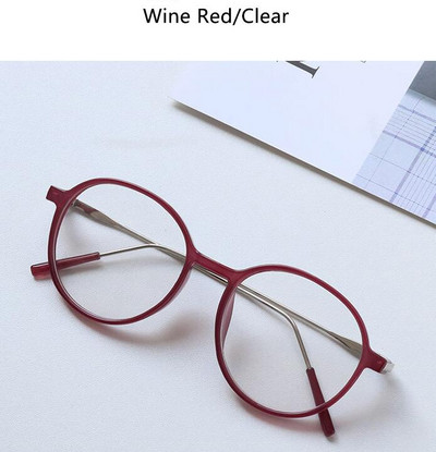 Oranžid läbipaistvad ümmargused prillid Läbipaistva objektiiviga õpilaste prillid Vintage luksuslikud optilised prillid, raam Müopia Nerd Meeste prillid