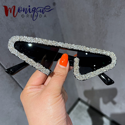 Маркови дизайнерски дамски слънчеви очила Y2K с лична геометрия, хип-хоп очила за мъже Bling Party Eyewear gafas de sol mujer