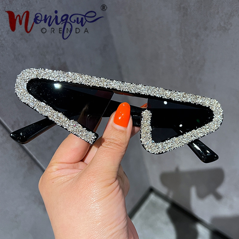 Маркови дизайнерски дамски слънчеви очила Y2K с лична геометрия, хип-хоп очила за мъже Bling Party Eyewear gafas de sol mujer