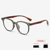 mimiyou TR90 ümmargune raam Meeste puidutaoline Grain Anti Blue Light Optilised prillid Naiste prilliraam UV400 Arvutiprillid