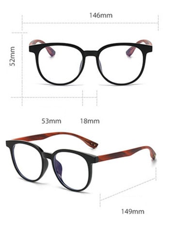 mimiyou TR90 кръгла рамка за мъже Оптични очила против синя светлина с дървоподобни зърна Рамка за женски очила UV400 Компютърни очила
