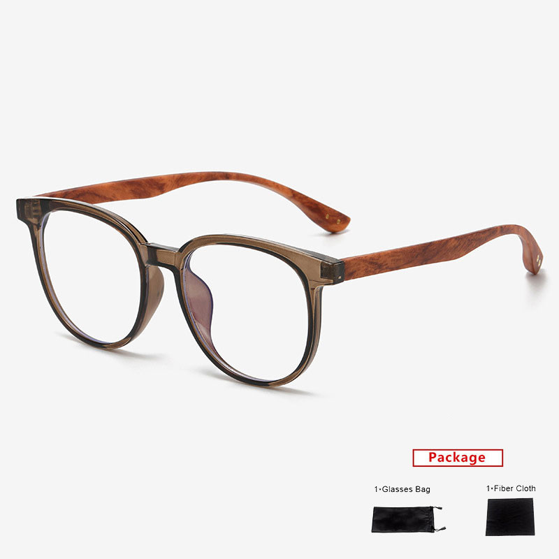 mimiyou TR90 ümmargune raam Meeste puidutaoline Grain Anti Blue Light Optilised prillid Naiste prilliraam UV400 Arvutiprillid