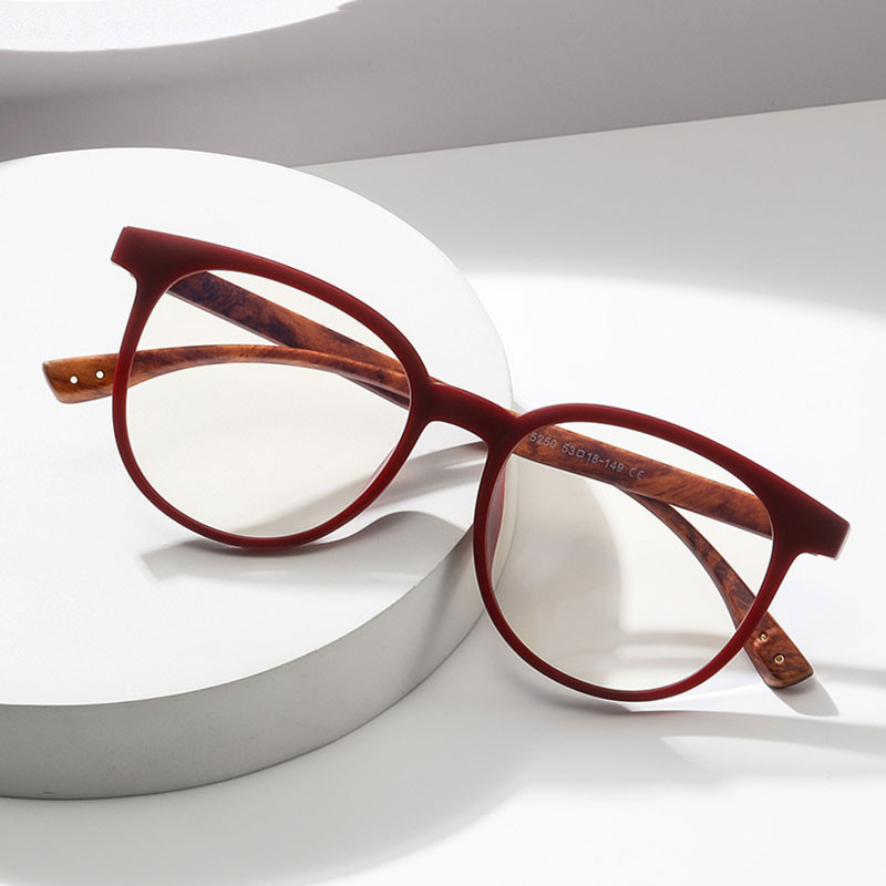 mimiyou TR90 ümmargune raam Meeste puidutaoline Grain Anti Blue Light Optilised prillid Naiste prilliraam UV400 Arvutiprillid