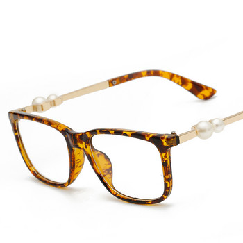 Модни дамски очила LONSY Оптична рамка Перлена квадратна рамка за очила Ретро очила Компютърни очила Прозрачни прозрачни очила