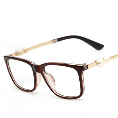 LONSY Modne ženske naočale Optički okvir Biserni kvadratni okvir Naočale Retro naočale Računalne naočale Prozirne prozirne naočale