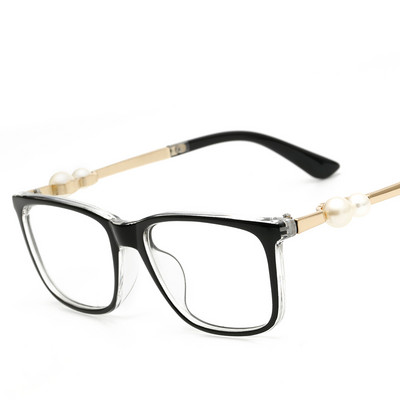LONSY Modne ženske naočale Optički okvir Biserni kvadratni okvir Naočale Retro naočale Računalne naočale Prozirne prozirne naočale