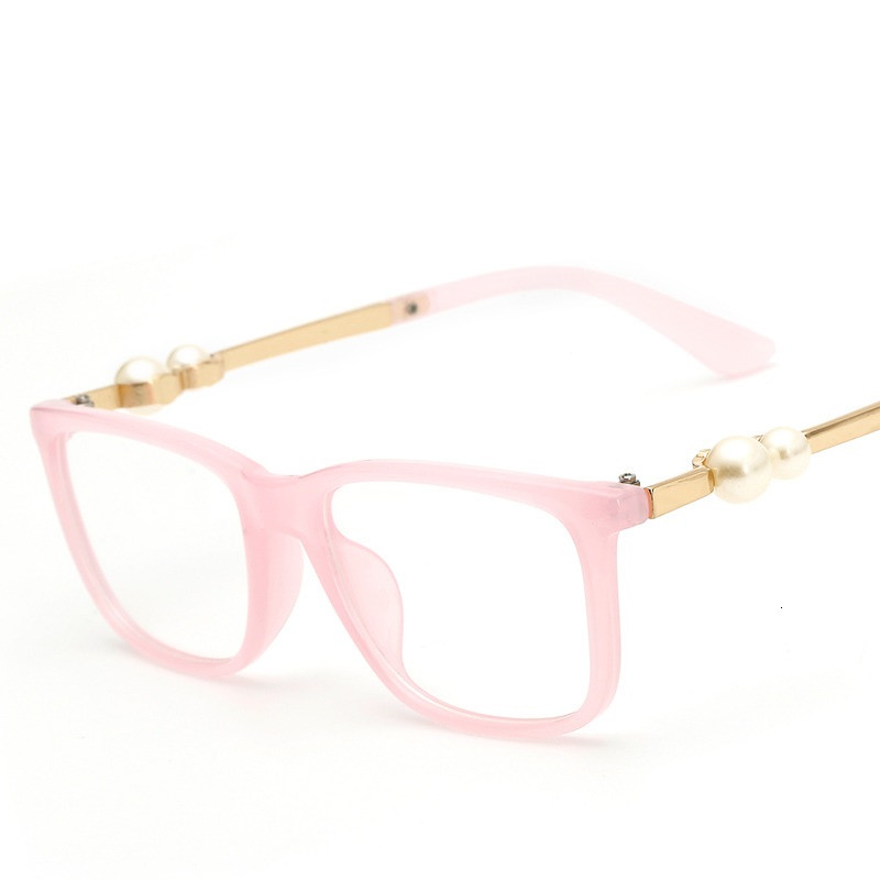 LONSY Modne ženske naočale Optički okvir Biserni kvadratni okvir Naočale Retro naočale Računalne naočale Prozirne prozirne naočale